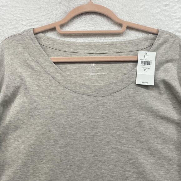 J Jill Shirt Womens XL Soft Mink Luxe Supima Cotton Relaxed Tee Long Sleeve - Picture 4 of 11